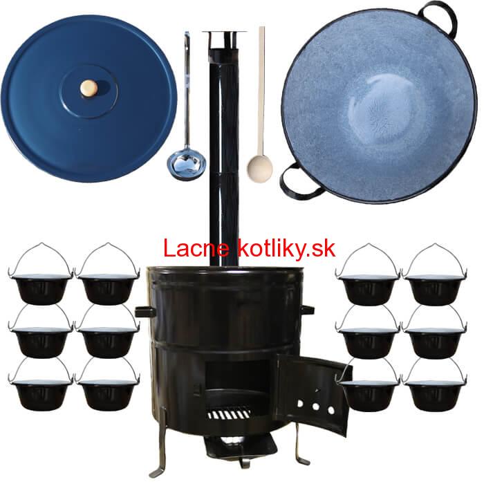 Smaltovaný kotol 70 L + servírovacie kotlíky (12 ks) BIG PARTY