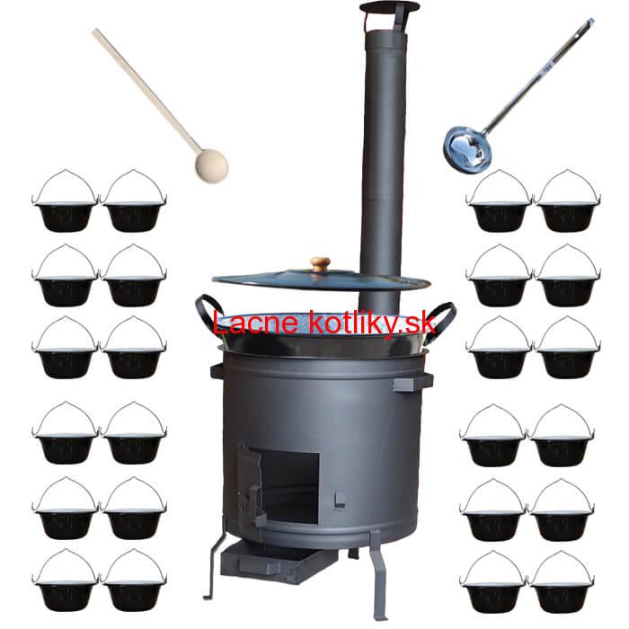 Smaltovaný kotol 80 L + servírovacie kotlíky (24 ks) PLUS 600