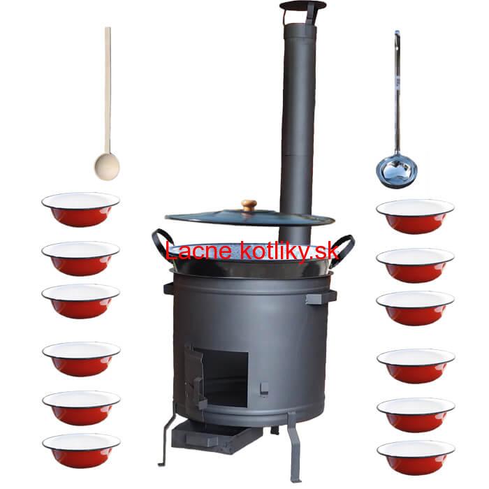 Smaltovaný kotol 80 L + smaltované taniere PLUS 600