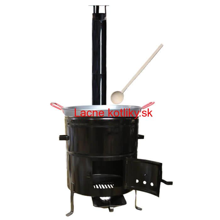 Paella panvica WOK 55 cm + kovová kotlina 53 cm a vareška