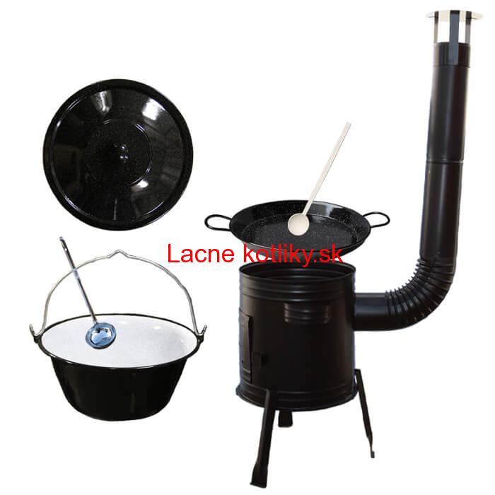 Paella smaltovaná panvica 46 cm so smaltovaným kotlíkom 20 L (1,2 mm) a kotlinou