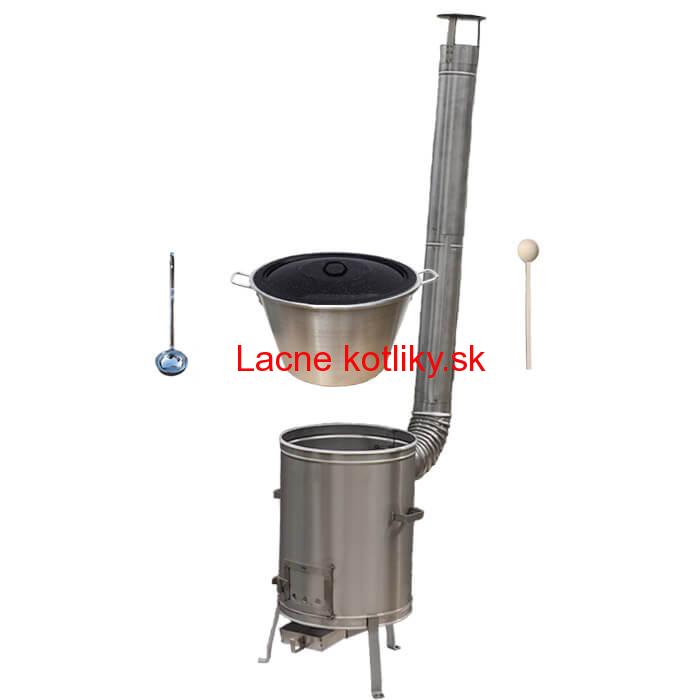 Nerezový kotol 40 L (1,2 mm) + nerezová kotlina 45 cm + vareška LUX