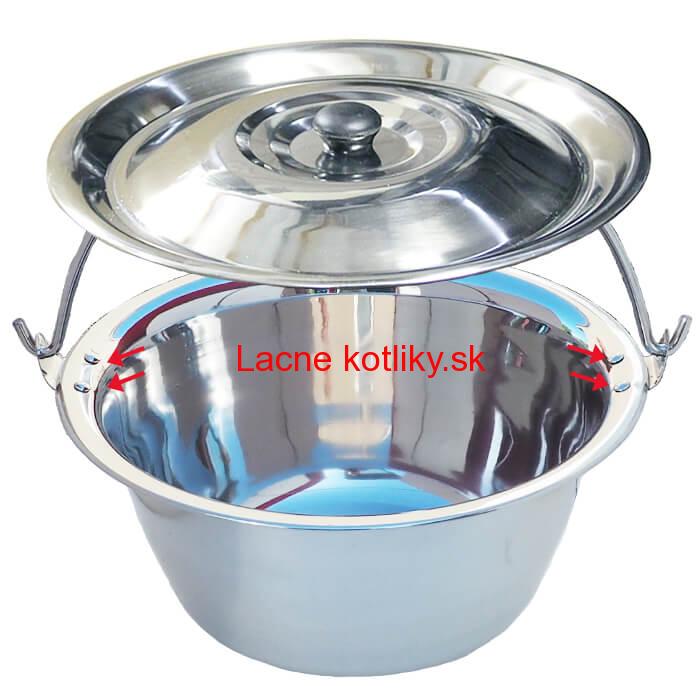 Antikorový kotlík 20 L (0,8 mm) s nitmi + pokrievka