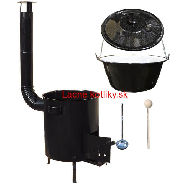 Smaltovaný kotlík 30 L (1,2 mm) + hrubostenná (1,5 mm) kovová kotlina 45 STRONG