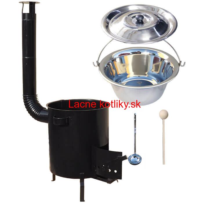 Nerezový kotlík 30 L (1,2 mm) + hrubostenná (1,5 mm) kovová kotlina 45 STRONG