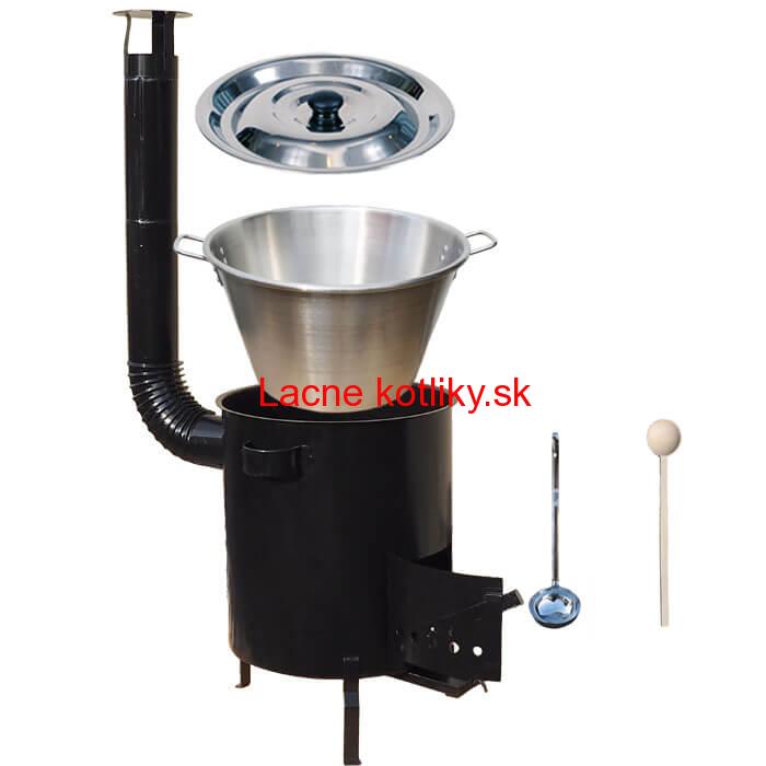 Nerezový kotol 40 L (1,2 mm) + hrubostenná (1,5 mm) kovová kotlina 45 STRONG