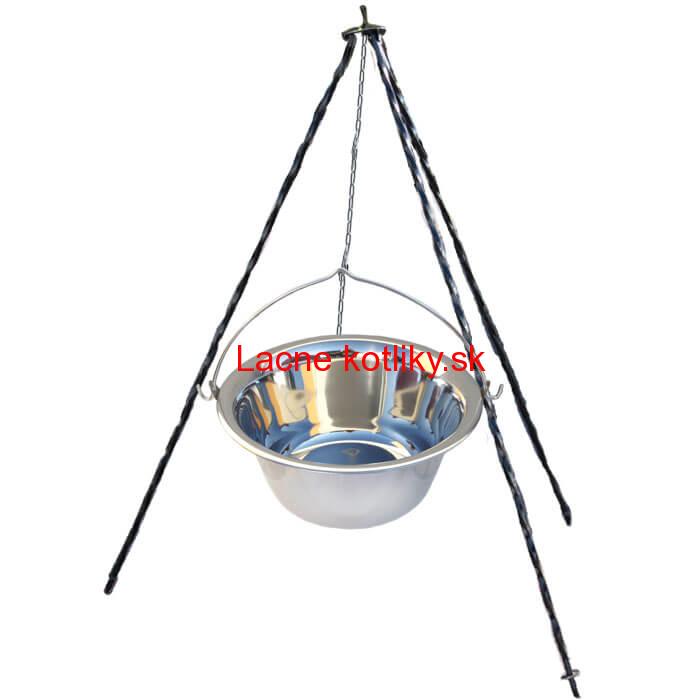 Nerezový kotlík (INOX 0,8 mm) 14 L + trojnožka 1,2 m
