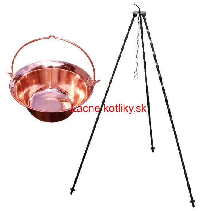 Medený kotlík 4 L (1,2 mm) + trojnožka 1 m