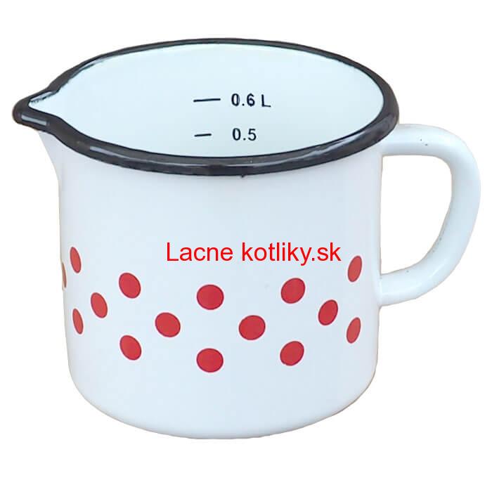 Smaltovaný hrnček s uškom 0,6 L - bodkovaný