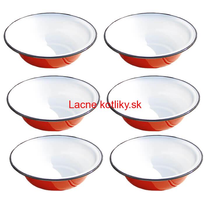 Súprava smaltovaných hlbokých tanierov 20 cm 6 ks