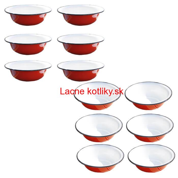 Súprava smaltovaných hlbokých tanierov 20 cm 12 ks