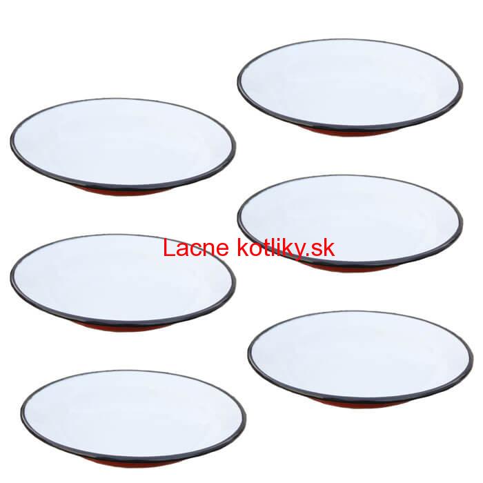 Súprava smaltovaných plytkých tanierov 22 cm 6 ks
