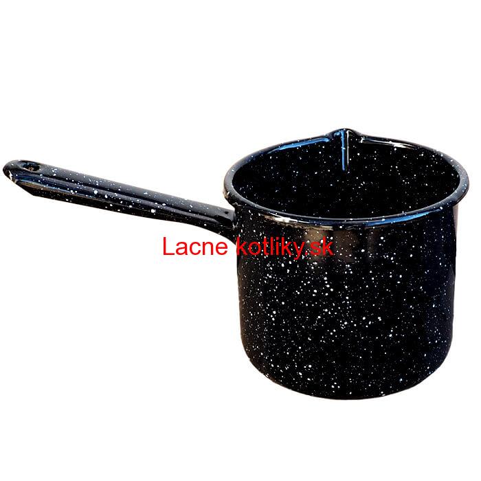 Smaltovaný hrnček s rúčkou 1 L - Čierny