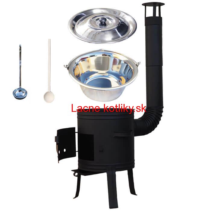 Nerezový kotlík 10 L (1,2 mm) INOX + žiaruvzdorná kotlina 33 cm PLUS 700