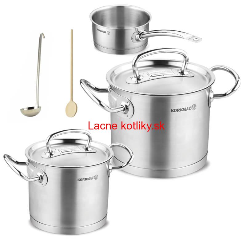 Sada nerezových hrncov s pokrievkou + rajnica 2 + 1 ks 5 L, 9 L, 1,5 L