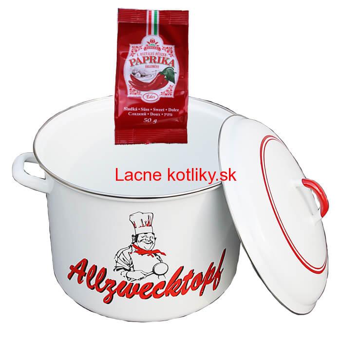 Smaltovaný hrniec s pokrievkou 13 L kuchár + sladká paprika GURMÁN 50 g