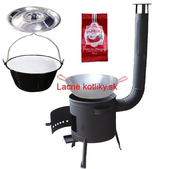 Smaltovaný kotlík 22 L + Panvica PAELLA (WOK) 45 cm + sladká paprika 50 g + nízka kotlina 42 PLUS 600
