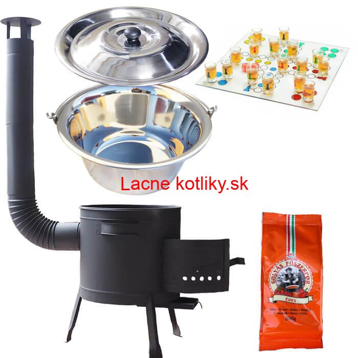 Nerezový kotlík 22 L (0,8 mm) + korenie + človeče pi už + nízka žiaruvzdorná kotlina 42 PLUS 600