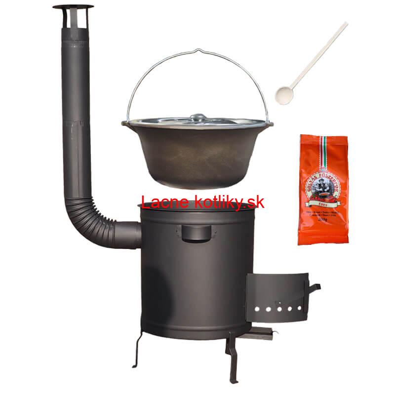 Liatinový kotlík 16 L + Hrubostenná kotlina 36 cm (1,5 mm) STRONG + žiaruvzdorná farba Plus 600