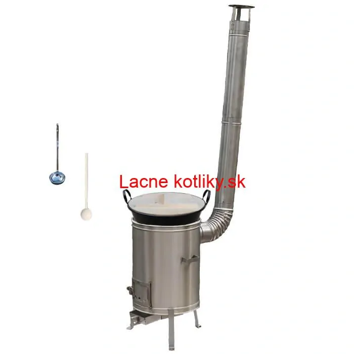 Zabíjačkový smaltovaný kotol 100 L + nerezová kotlina (1,5 mm) 60 cm LUX + vareška a naberačka