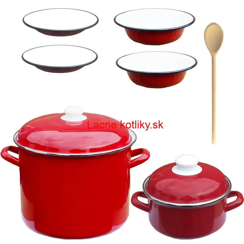 Smaltovaný hrniec s pokrievkou 4 l + Smaltovaný kastról s pokrievkou 2 L + taniere Classic