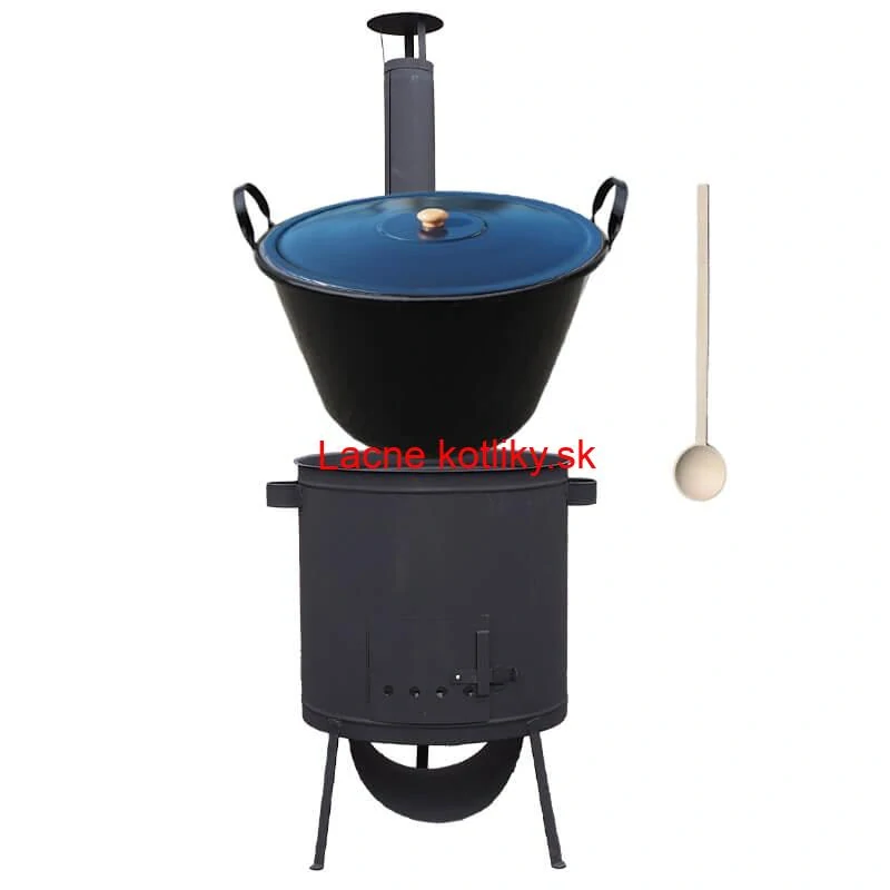 Smaltovaný kotol 60 L na zabíjačku + žiaruvzdorná kotlina 53 PLUS 600 4 MM + vareška