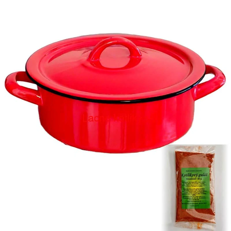 Smaltovaný kastról s pokrievkou COMBI 2,75 l + korenie na kotlíkový guláš 50 g