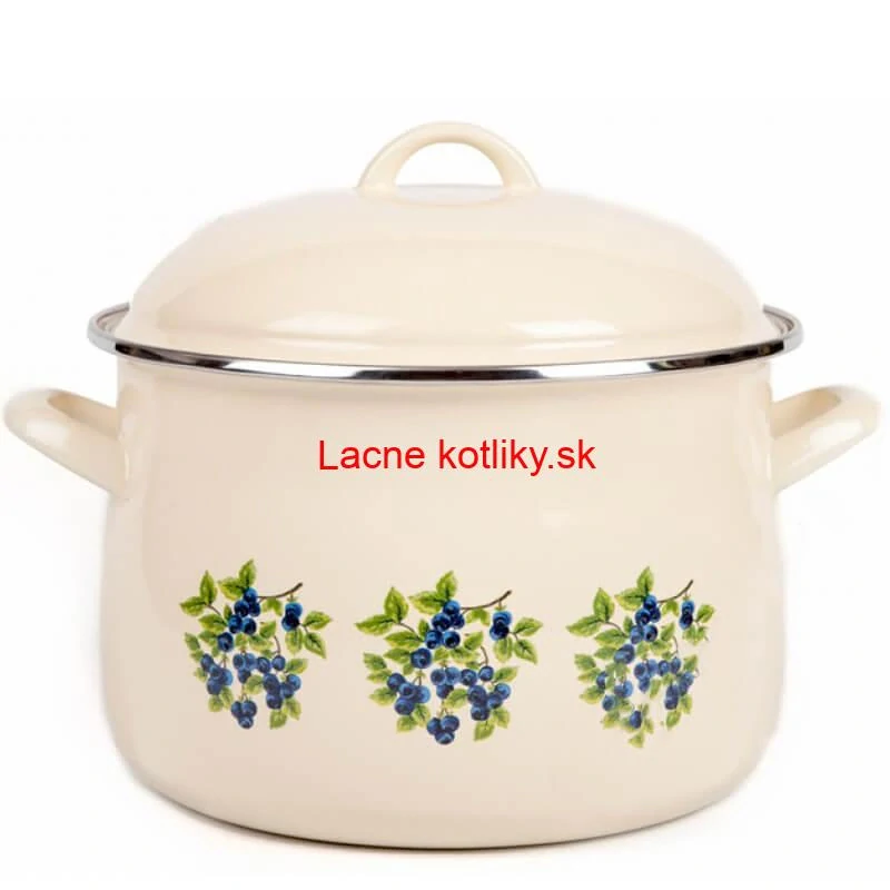 Smaltovaný hrniec s kvetinovým vzorom – Trnky 2 l + pokrievka