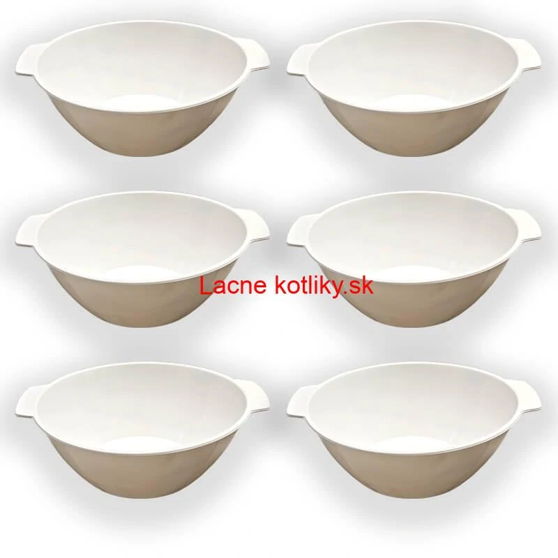 Sada 6 ks: Plastová miska na fajnový kotlíkový guláš a polievky – 750 ml