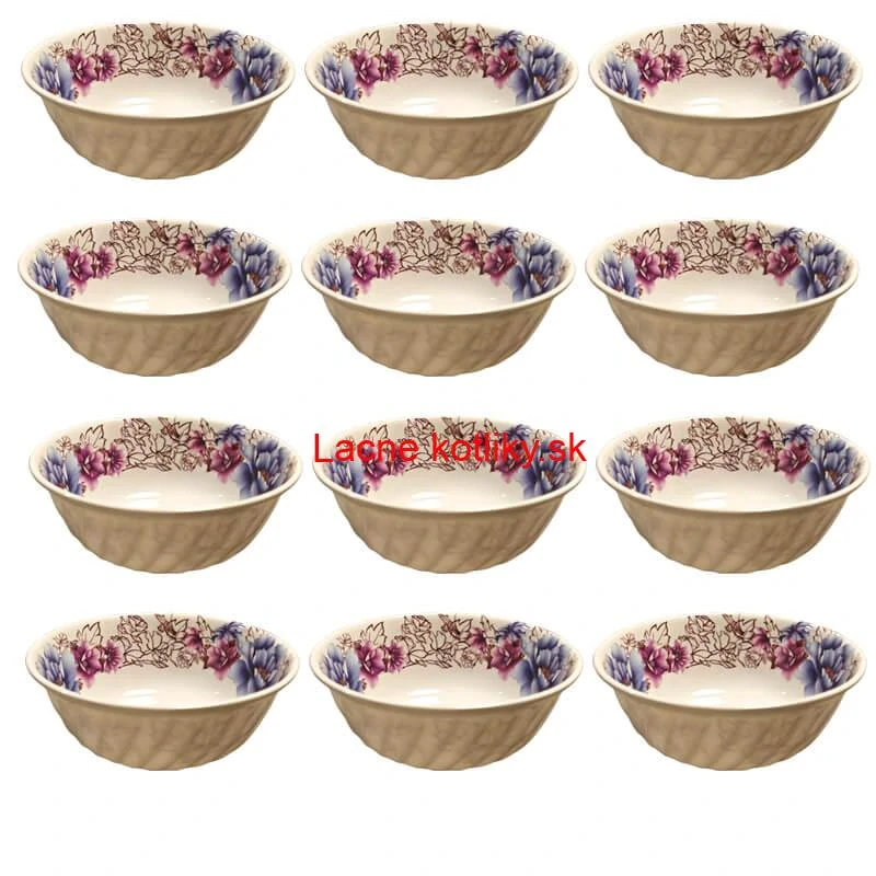 Plastová miska s kvetinovým vzorom (750 ml) – teraz v sade 12 kusov!