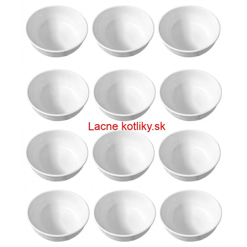 Set 12 ks: Prémiové biele misky s kamennou štruktúrou (750 ml)