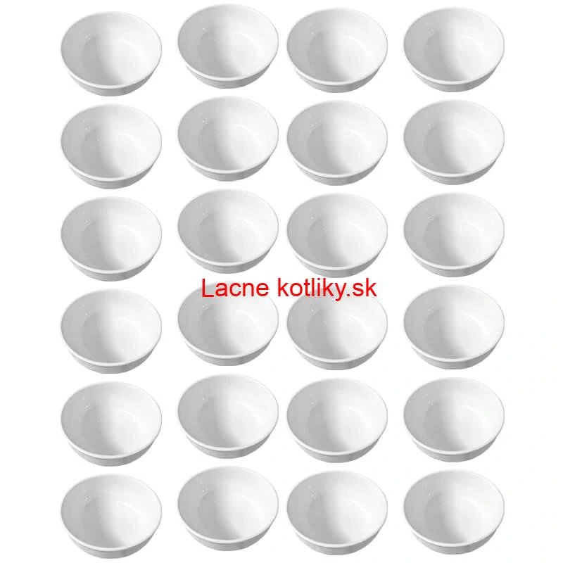 Set 24 ks: Prémiové biele misky s kamennou štruktúrou (750 ml)