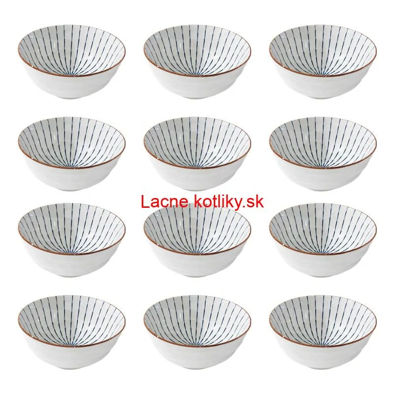 Sada 12 ks veľkých keramických misiek na guláš a polievky, 1 liter