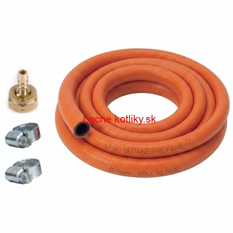 Plynová hadica 2,5 m + 2 svorky + ľavá matica (20 bar)