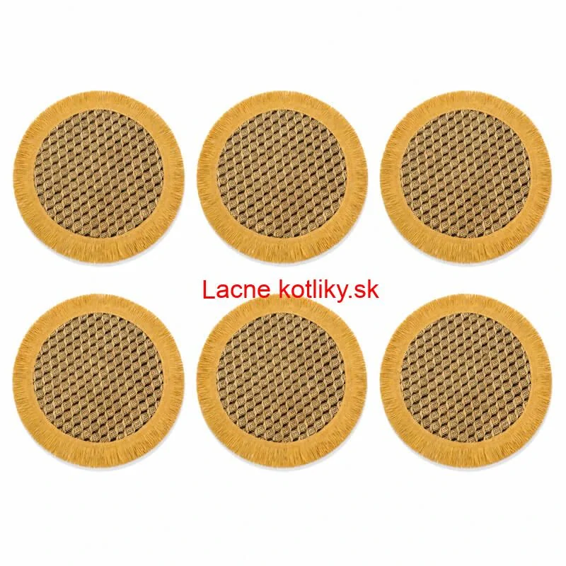 Prírodné podložky pod tanier so strapcami 37 cm, 6 ks