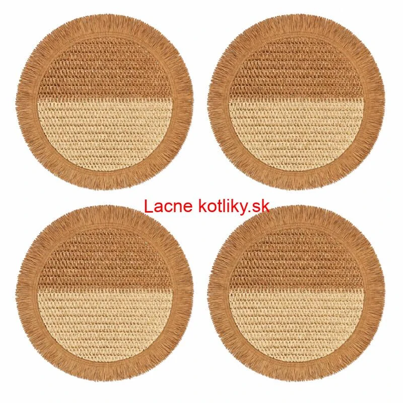 Prírodné podložky pod tanier so strapcami 37 cm, 4 ks
