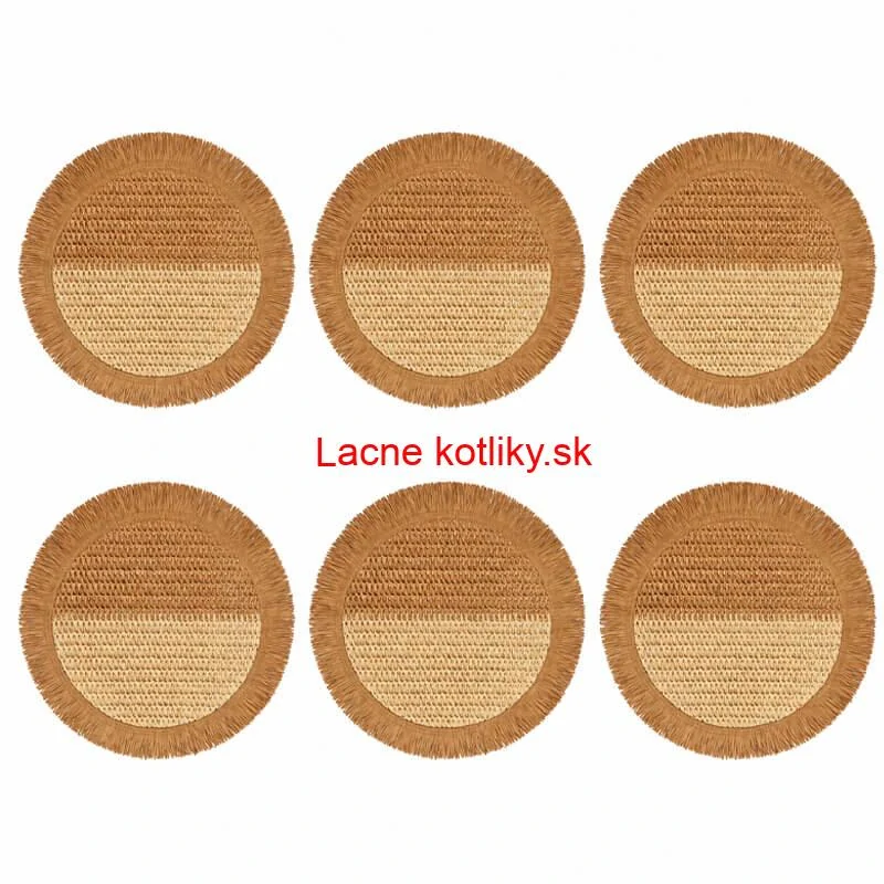 Prírodné podložky pod tanier so strapcami 37 cm, 6 ks