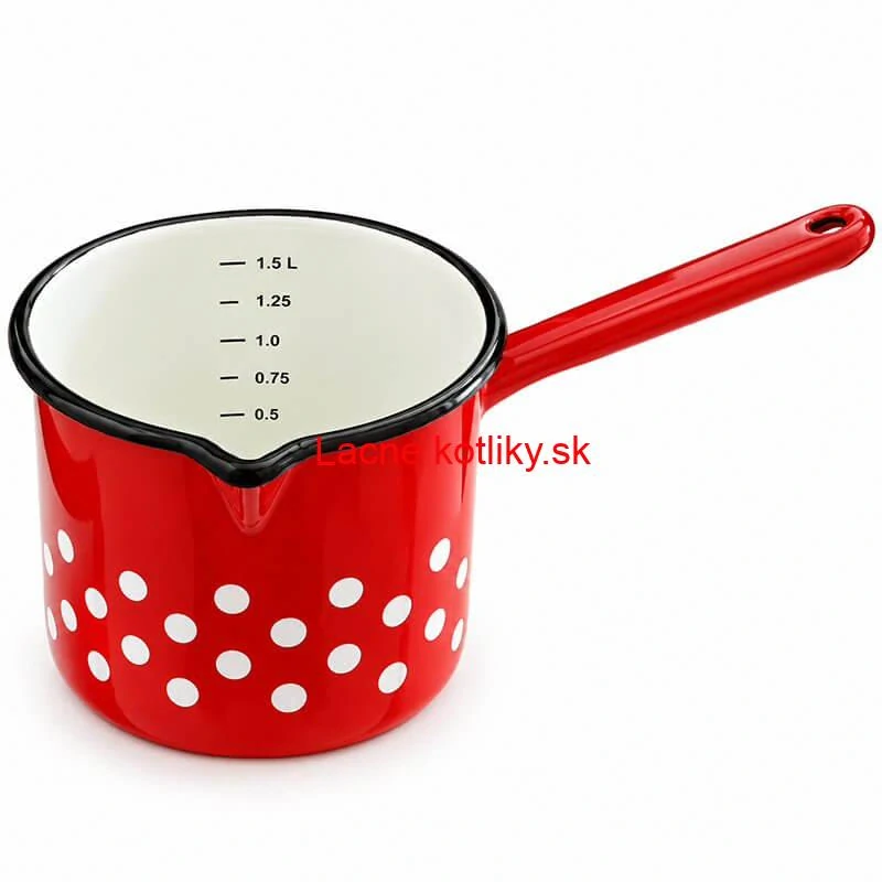 Smaltovaná džezva červená s bodkami 1,5 l