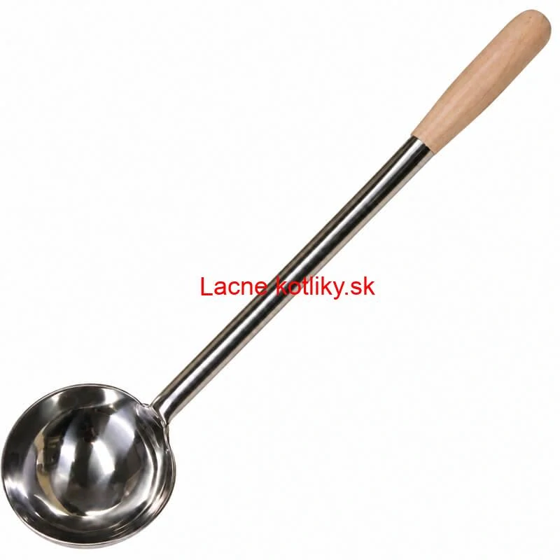 Nerezová naberačka 250 ml s drevenou rúčkou – dĺžka 51,5 cm