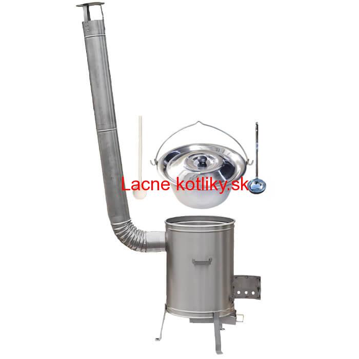 Antikorový kotlík 15 L (1,2 mm) + nerezová kotlina 36 cm + vareška a naberačka LUX