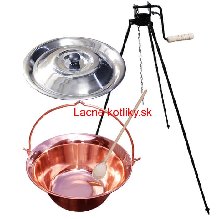 Medený kotlík 10 L + stojan s kladkou VAR