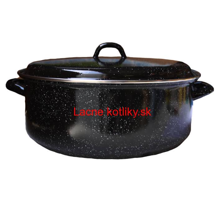 Smaltovaný čierny kastról 13 L