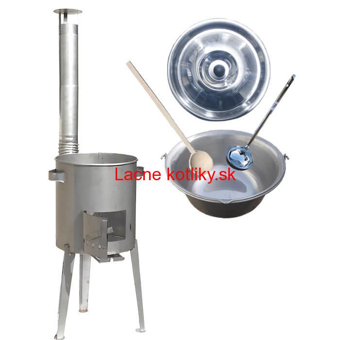 Železný kotlík 20 L (0,75 mm) + nerezová kotlina 42 cm LUXUS