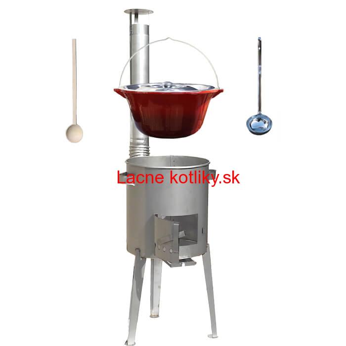 Liatinový kotlík 16 L + nerezová kotlina a naberačka LUXUS