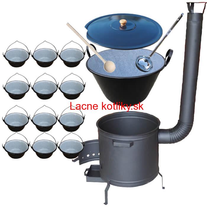 Smaltovaný kotol 70 L + servírovacie kotlíky (12 ks) PLUS 600