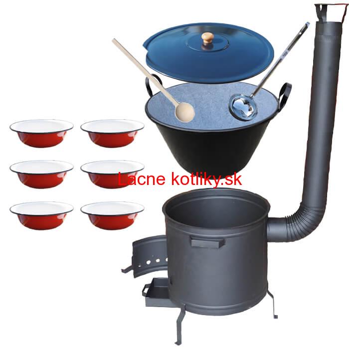 Smaltovaný kotol 70 L + smaltované taniere PLUS 600
