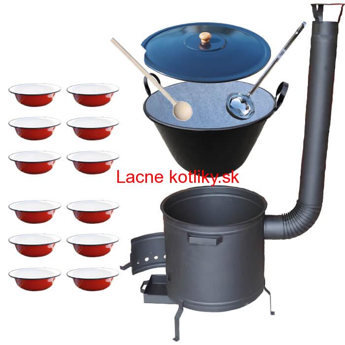 Smaltovaný kotol 80 L + smaltované taniere PLUS 600