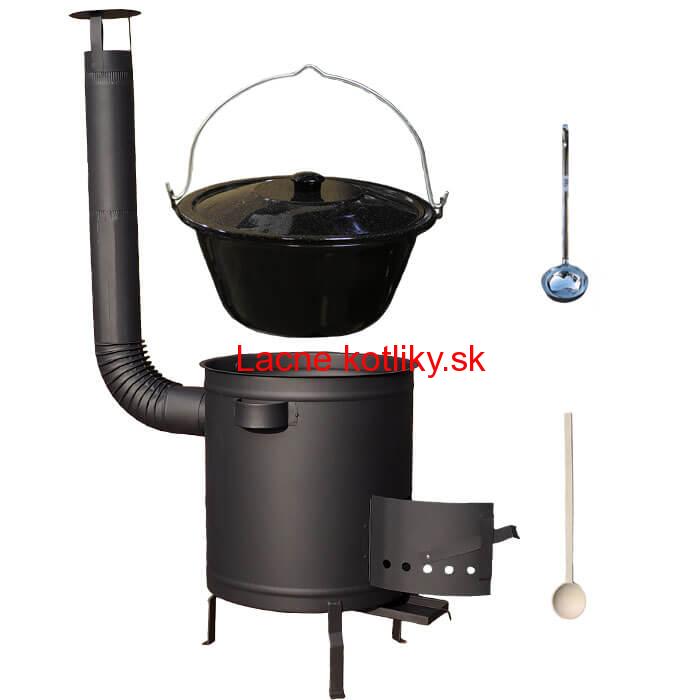 Smaltovaný kotlík 25 L (1,2 mm) + hrubostenná (1,5 mm) a žiaruvzdorná kotlina 42 PLUS 600