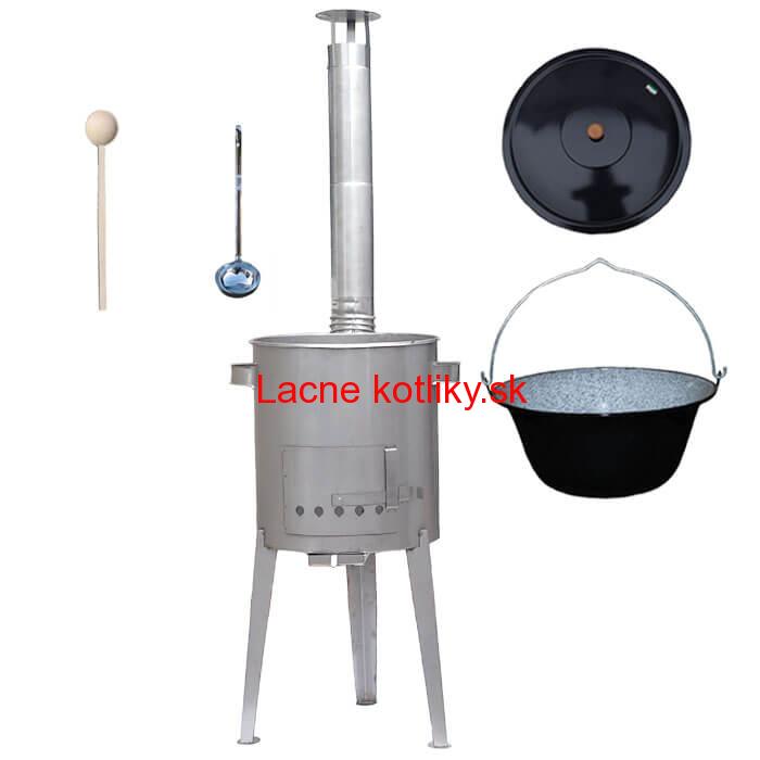 Smaltovaný kotlík 30 L (1,2 mm) + nerez. kotlina 45 cm LUXUS