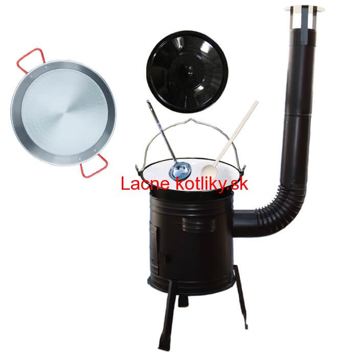 Paella oceľová panvica 42 cm so smaltovaným kotlíkom 16 L (1,2 mm) a kotlinou